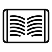 Read study icon outline vector. Digital book vector