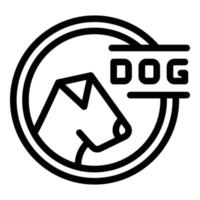 Dog emblem icon outline vector. Walk pet vector