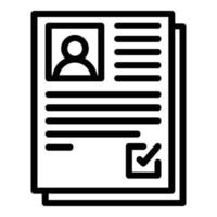 User cv icon outline vector. New form vector