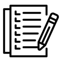 List icon outline vector. Check document vector