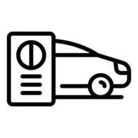 Hand car key icon outline vector. Alarm system vector