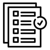 Check list icon outline vector. Store order vector