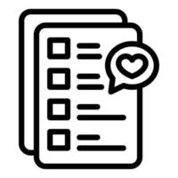 Wishlist icon outline vector. My list vector