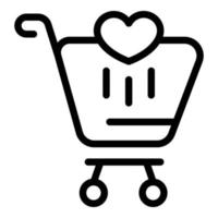 Whishlist cart icon outline vector. Store order vector