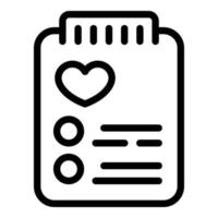 Wishlist board icon outline vector. Store list vector