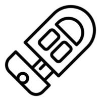 Unlock car key icon outline vector. Alarm system vector