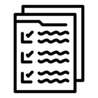 último vector de contorno de icono de documento de usuario. llenar formulario en línea