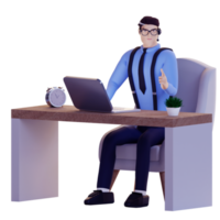 3d business man work for investment and customer service png