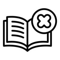 No book reading icon outline vector. School ban vector