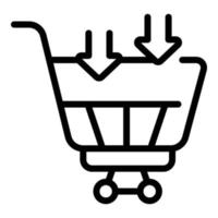 Full online shop cart icon outline vector. Mobile retail vector
