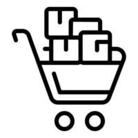 Full online cart icon outline vector. Shop store vector