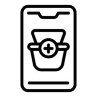 Smartphone online store icon outline vector. Web internet vector