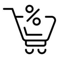 Sale shop cart icon outline vector. Online store vector