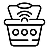 Consumer shop bag icon outline vector. Online store vector