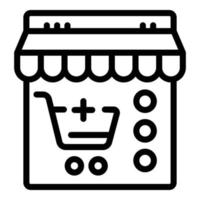 Online cart shop icon outline vector. Mobile retail vector