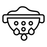 Full water colander icon outline vector. Strainer sieve vector