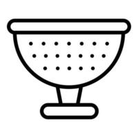 Strainer colander icon outline vector. Kitchen sieve vector