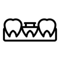 vector de contorno de icono de implante de dentista. diente dental