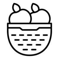 Apple colander icon outline vector. Cooking sieve vector