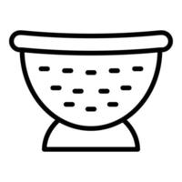 Bowl colander icon outline vector. Cooking sieve vector
