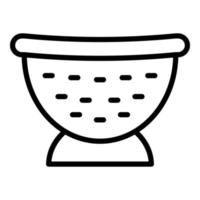 Bowl colander icon outline vector. Cooking sieve vector