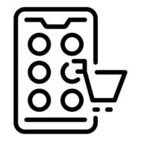 Smartphone online shop icon outline vector. Store sale vector