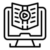 Online book icon outline vector. Education development vector