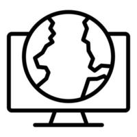 Global register icon outline vector. Online user vector