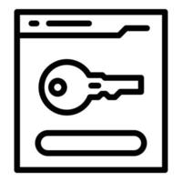 vector de contorno de icono de clave web en línea. inicio de sesión de usuario