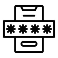 Smartphone password icon outline vector. User online vector