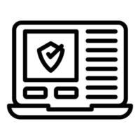 Laptop secure login icon outline vector. Online user vector