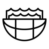 Sea level change icon outline vector. Global flood vector