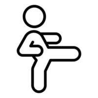 Martial leg hit icon outline vector. Self man vector