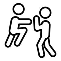 Jump self defence icon outline vector. Defense people vector