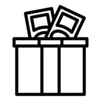 Portable charity box icon outline vector. Help people vector