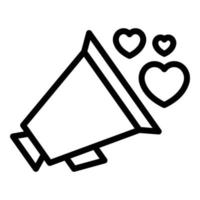 Megaphone help icon outline vector. Share support vector