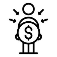 Reward cashback icon outline vector. Online program vector