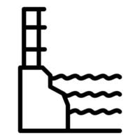 Tide sea level icon outline vector. Climate change vector