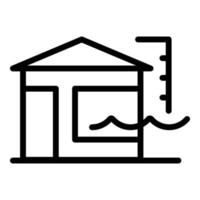House flood icon outline vector. Sea level vector