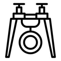 vector de contorno de icono de drone de videografía. camara de vehiculo