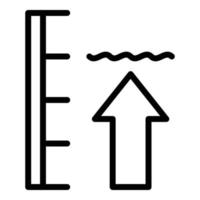 Insurance sea level icon outline vector. Flood change vector