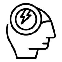 Brainstorming skill icon outline vector. Stress growth vector