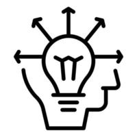 Idea confidence icon outline vector. Stress skills vector