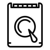 Old hdd icon outline vector. Data memory vector