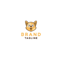 logotipo de cachorro com design moderno de desenho animado png