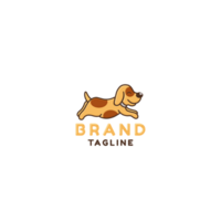 Dog logo with cartoon modern design png