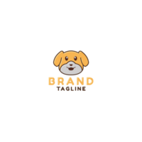 Dog logo with cartoon modern design png