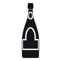 Champagne bottle icon, simple style vector