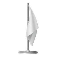 White table flag mockup, realistic style vector