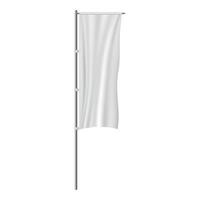 White panel flag mockup, realistic style vector